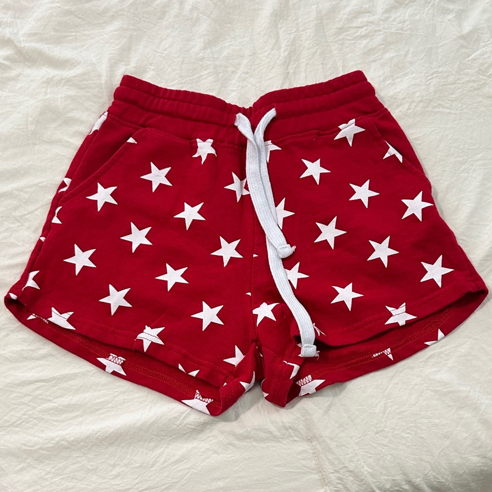 Red Star Patterned Shorts